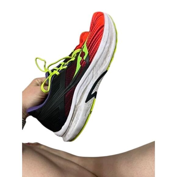 EUC Mens Saucony PWRRUN Axon Visi Pro running shoes size 10 colorful bright - Picture 5 of 8